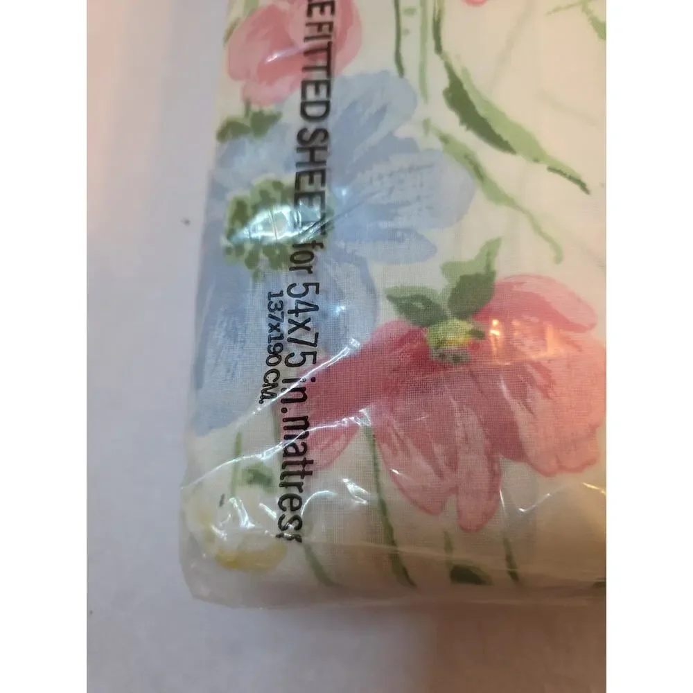 Vtg Statepride Double Fitted And Flat Sheets Floral Charm No Iron